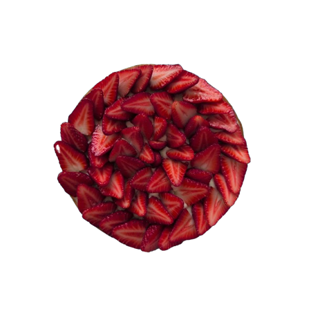 Tarte aux fraises vue dessus